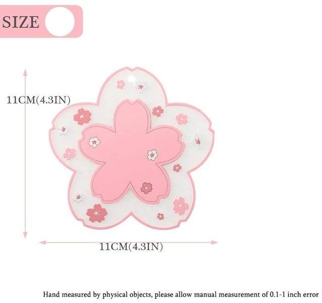 Alt view image 4 of 6 - Sakura 2PCS Cherry Blossom PVC Coffee Cup Mat Coaster Anti-Skid Small Kawaii