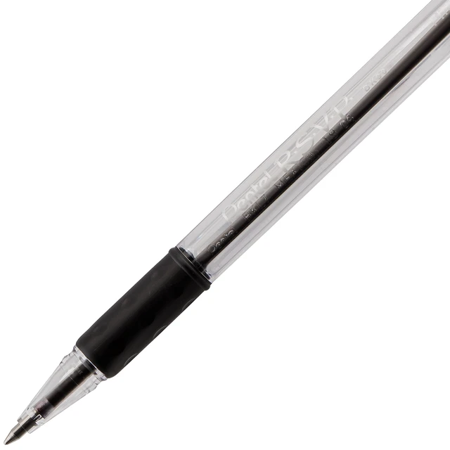 Alt view image 4 of 6 - Pentel RSVP Ballpoint Pen 0.7mm Fine Line Black Ink 5-Pack (BK90PF5A)