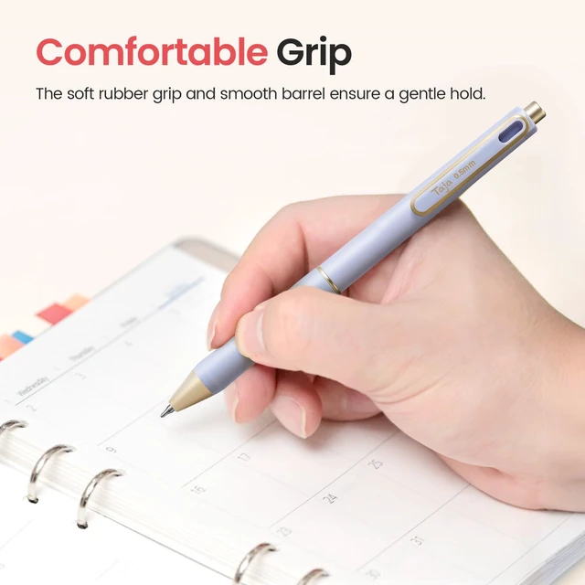 Alt view image 2 of 7 - Taja Gel Pens 6 Pcs, 0.5mm Fine Point Quick Dry Black Ink, Pastel