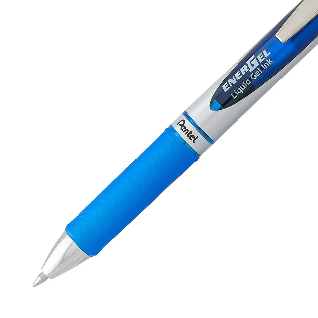 Alt view image 7 of 7 - Pentel EnerGel Deluxe RTX Retractable Liquid Gel Pen, 0.7mm Metal Tip, Blue Ink, 2 Pack (BL77BP2C)