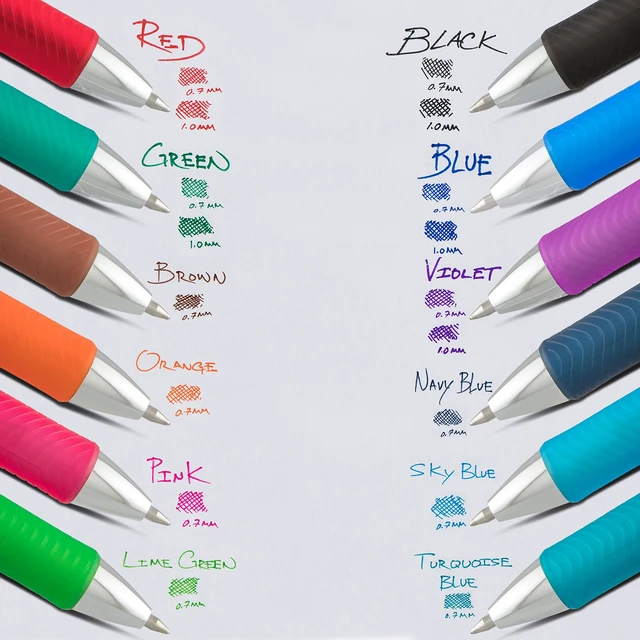 Alt view image 4 of 7 - Pentel EnerGel Deluxe RTX Retractable Liquid Gel Pen, 0.7mm Metal Tip, Blue Ink, 2 Pack (BL77BP2C)