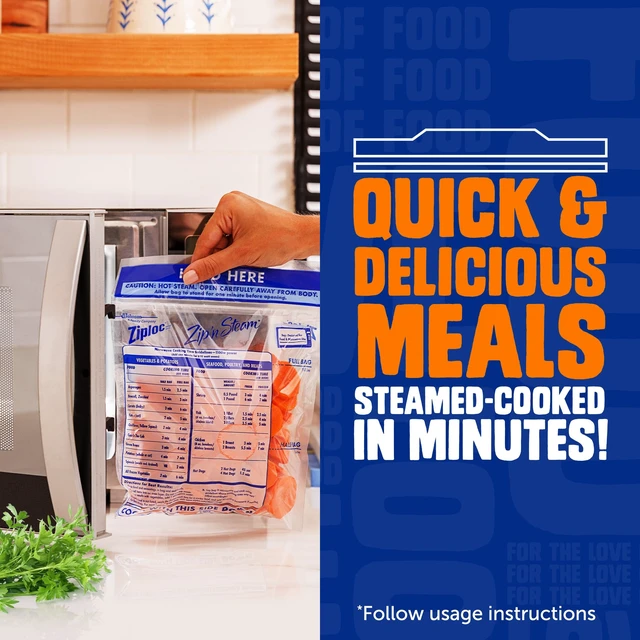 Alt view image 5 of 6 - Ziploc Zip 'n Steam Food Storage Cartons, Microwave Safe, 10 Count, for Meal Prep