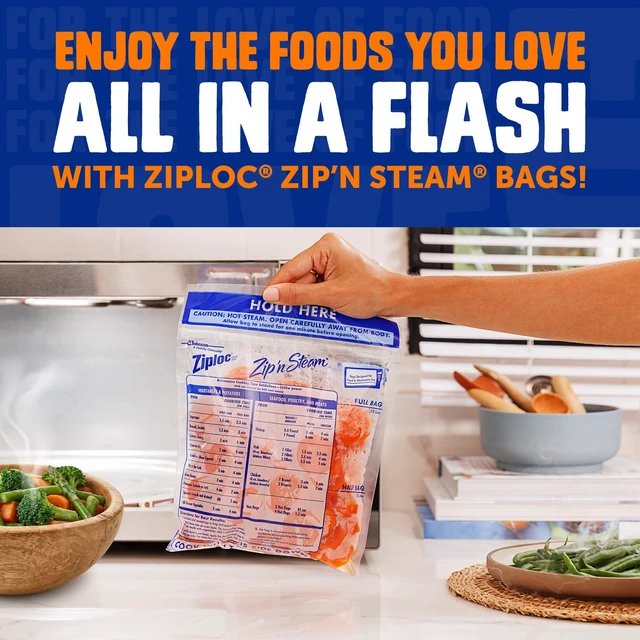 Alt view image 2 of 6 - Ziploc Zip 'n Steam Food Storage Cartons, Microwave Safe, 10 Count, for Meal Prep