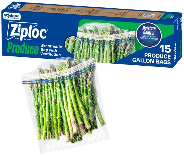 Main image of Ziploc Seal Top Food Storage Produce Bags, 15 Bags