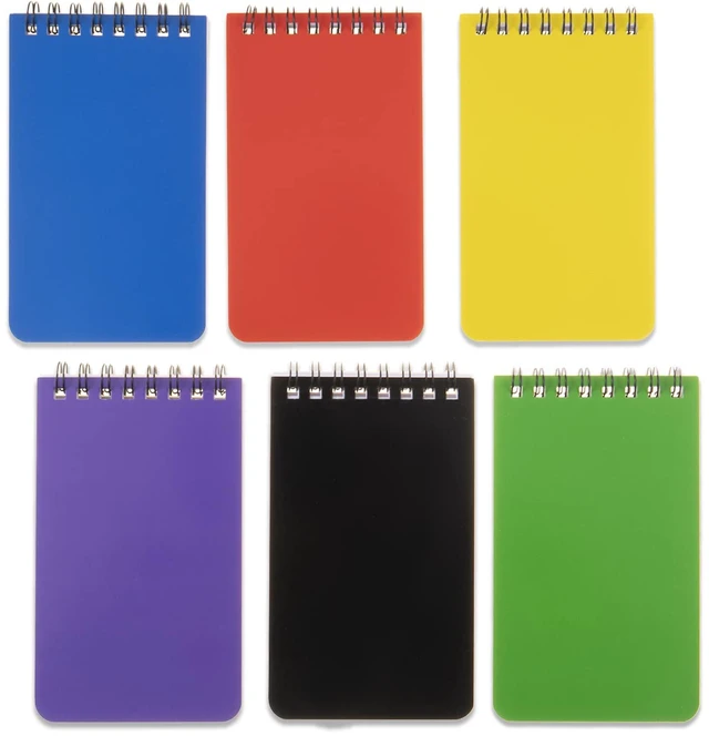 Main image of QiCheng 6pacs Pocket Notebook Mini Notepad Small Spiral Notebooks 3X5Inch