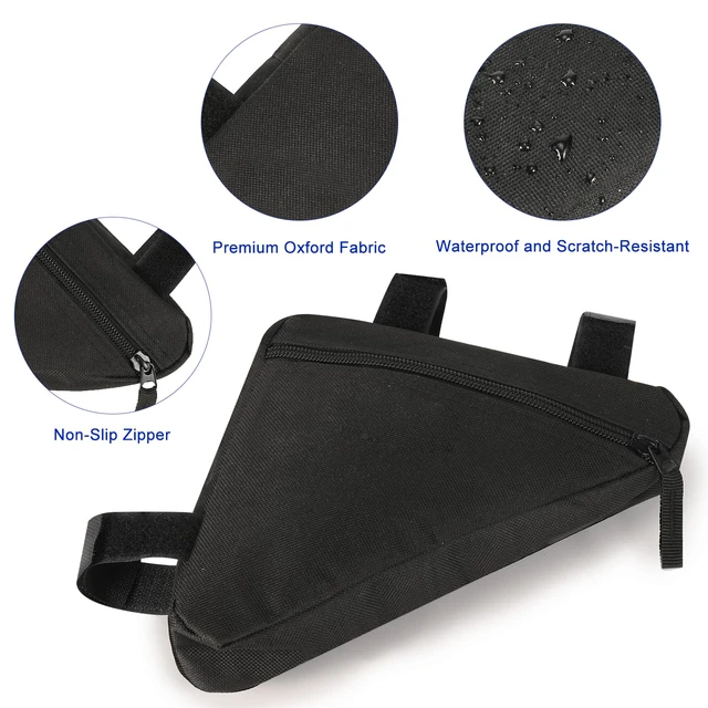Alt view image 2 of 7 - Lightweight Triangle Bike Frame Bag for Mountain Road Bike, Small Black