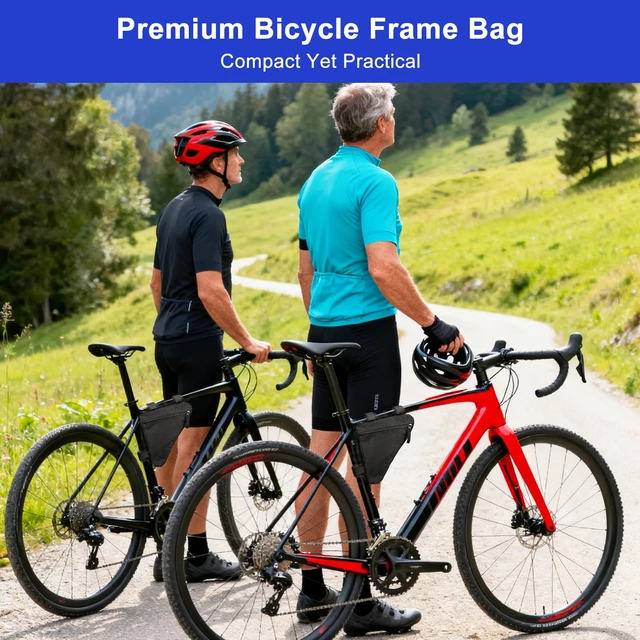 Alt view image 7 of 7 - Lightweight Triangle Bike Frame Bag for Mountain Road Bike, Small Black