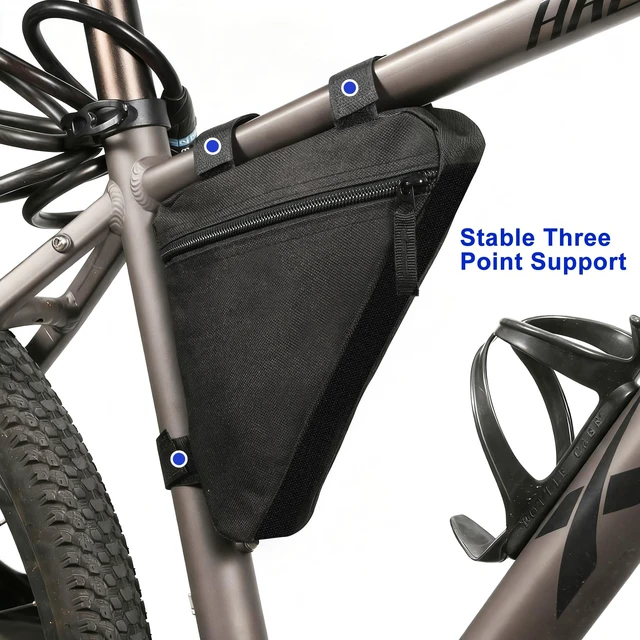 Alt view image 4 of 7 - Lightweight Triangle Bike Frame Bag for Mountain Road Bike, Small Black