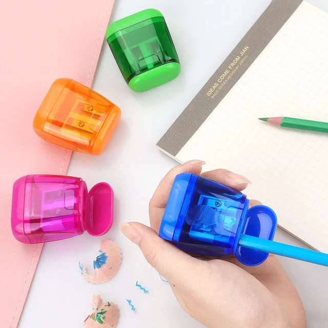 Alt view image 4 of 7 - 4 Pack Manual Pencil Sharpener, Double Holes, Assorted Color