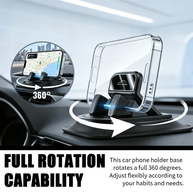 Alt view image 5 of 7 - Car Dashboard Phone Holder 360 Rotatable Mount