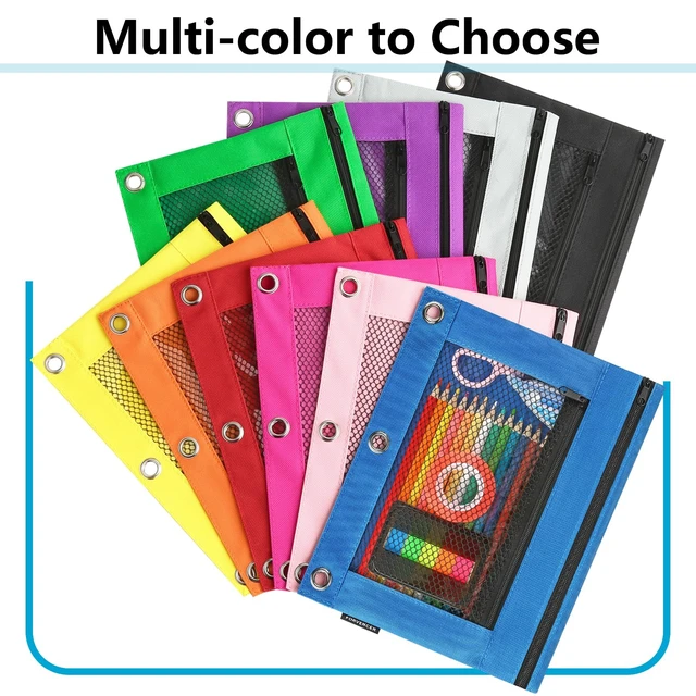 Alt view image 5 of 7 - Forvencer Clear Zipper Pencil Pouch for 3 Ring Binder