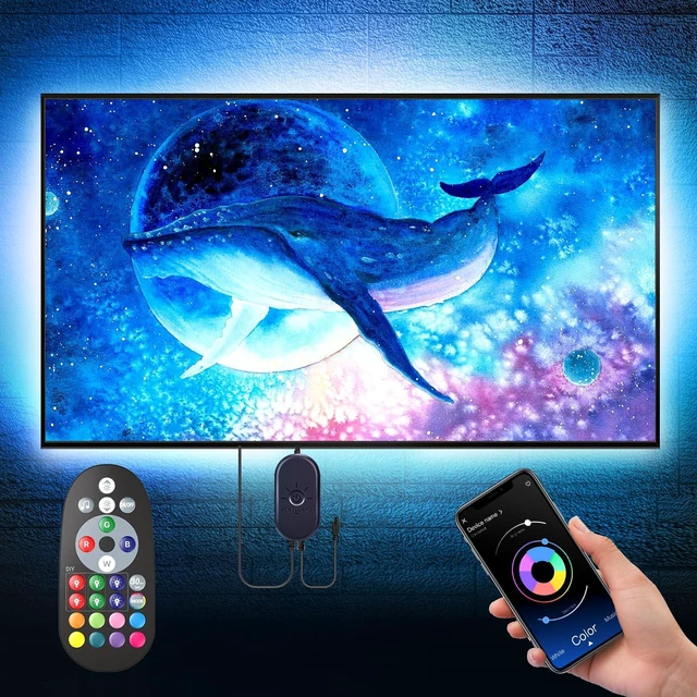 Main image of Nexillumi 16.4ft RGB LED Strip Lights for 55-75 Inch TV, with APP Remote Control and Music Sync, Ambient Backlight for Bedroom Gaming Room Decor