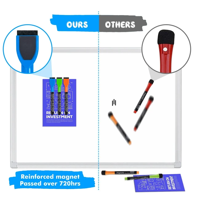 Alt view image 6 of 6 - Maxtek Dry Erase Markers, 6 Count, Colorful Magnetic Fine Tip Low Odor with Eraser, for Calendar Boards