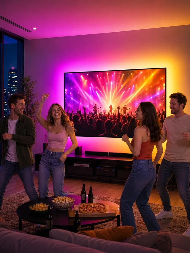 Alt view image 6 of 6 - Daymeet Dreamcolor Music Sync RGB LED Strip Lights 9.84ft for 32-43in TV, APP Remote Control, Color Changing, Home Gaming Room & Xmas Decor