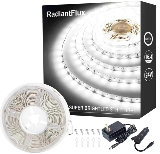 Main image of 4ft Dimmable White LED Strip Lights, Super Bright Flexible Tape Light for Bedroom, Home Decor, Living Room, Kitchen, Vanity Mirror
