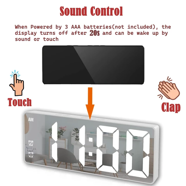 Alt view image 2 of 6 - Small White Digital Alarm Clock