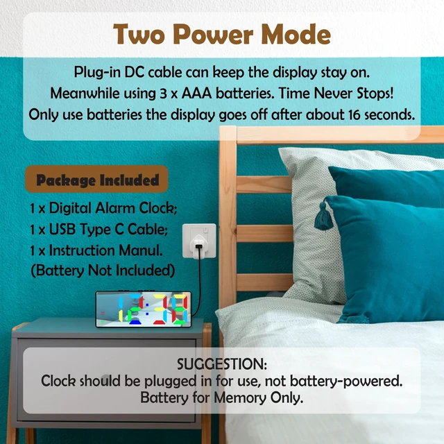 Alt view image 3 of 6 - Small White Digital Alarm Clock