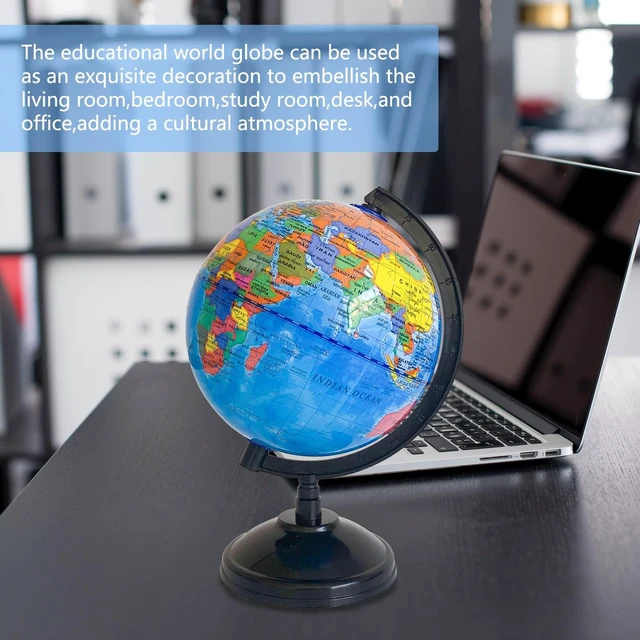 Alt view image 2 of 7 - 6Inch Geographic World Globe with Stand, Rotating Political Map for Kids Classroom Teaching and Decor