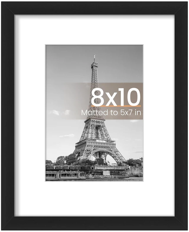 Main image of Upsimples 8x10 Picture Frame Black, Wall Decor Photo Frame 1 Pack