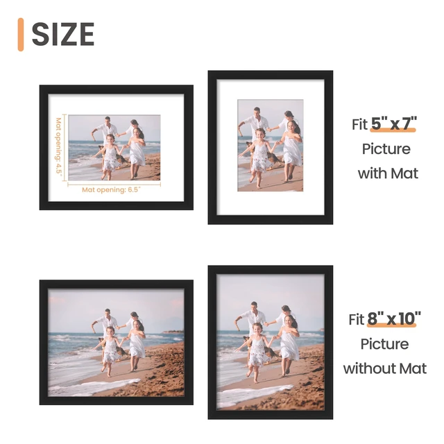 Alt view image 4 of 6 - Upsimples 8x10 Picture Frame Black, Wall Decor Photo Frame 1 Pack