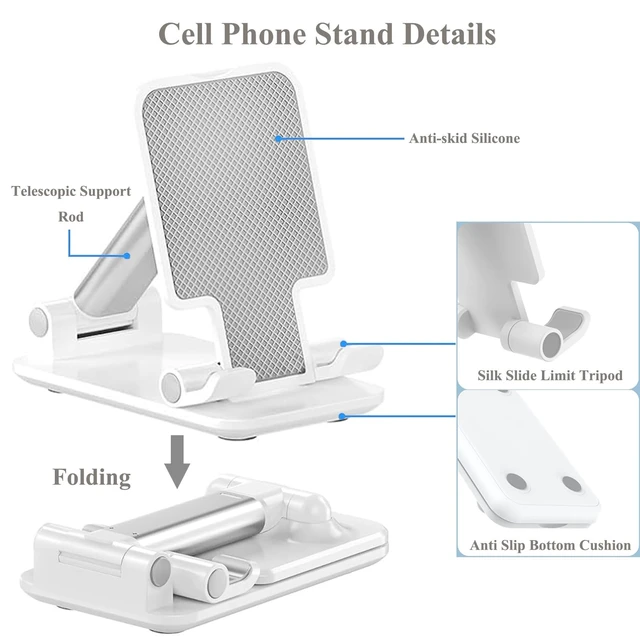 Alt view image 5 of 5 - Meetuo 2Pcs Adjustable Cell Phone Stand for Desk