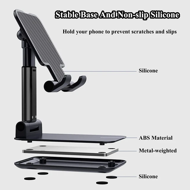 Alt view image 2 of 5 - Meetuo 2Pcs Adjustable Cell Phone Stand for Desk