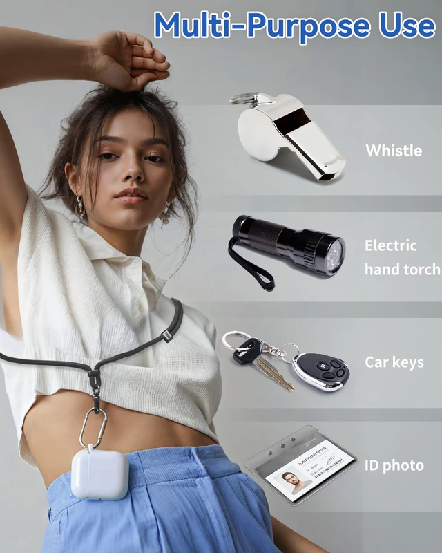 Alt view image 4 of 6 - VVAAGG Cell Phone Lanyard Crossbody Strap for iPhone - Black