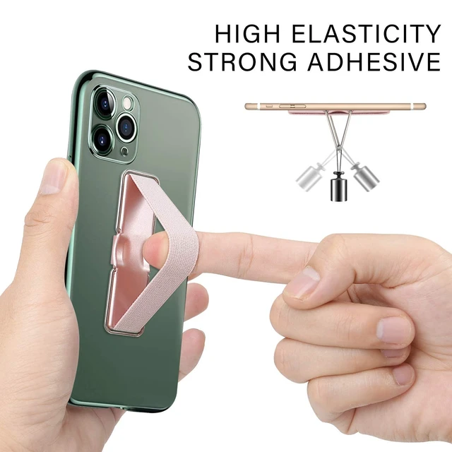 Alt view image 2 of 6 - CISID Phone Finger Holder Loop Strap Grip with Stand for iPhone Samsung and Most Smartphones, Black 4PCS