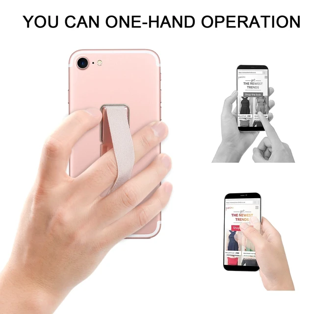 Alt view image 3 of 6 - CISID Phone Finger Holder Loop Strap Grip with Stand for iPhone Samsung and Most Smartphones, Black 4PCS