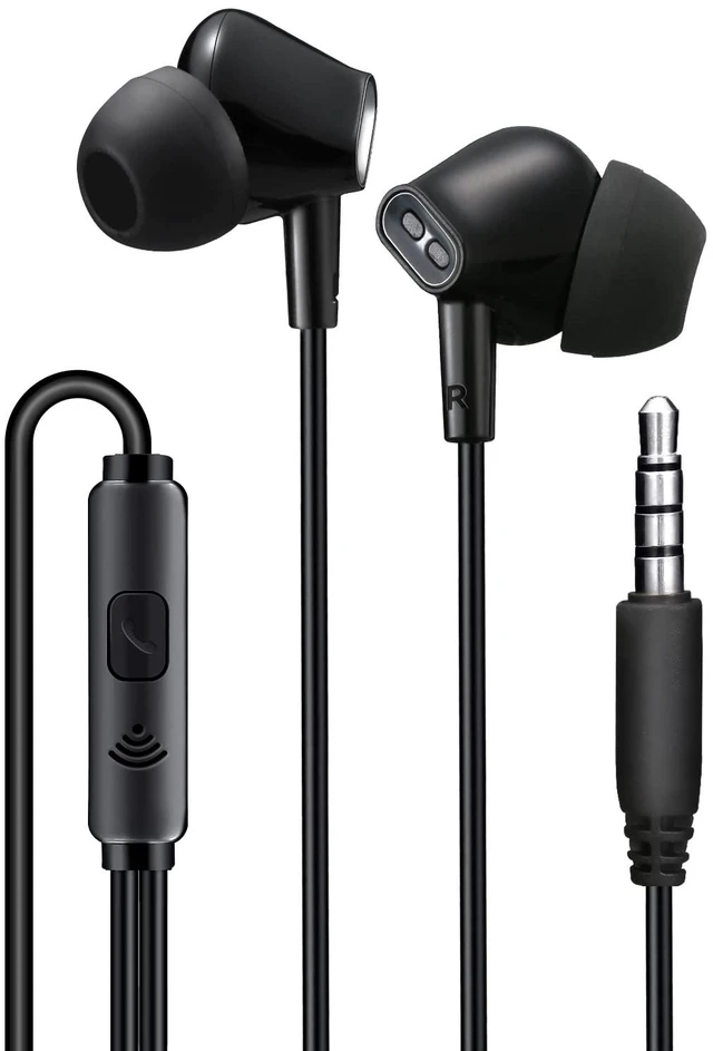 Main image of Aylaa Wired In-Ear Earbuds with Microphone, Noise Isolating Stereo Bass, 3.5mm Audio Jack - Black