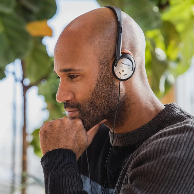 Alt view image 2 of 6 - Panasonic RP-HT21 On-Ear Lightweight Headphones, XBS, Black & Silver