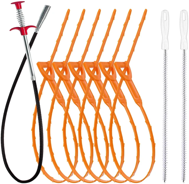 Main image of Drain Snake Hair Clog Remover Tool Set - 9-Pack Deep Cleaning Kit