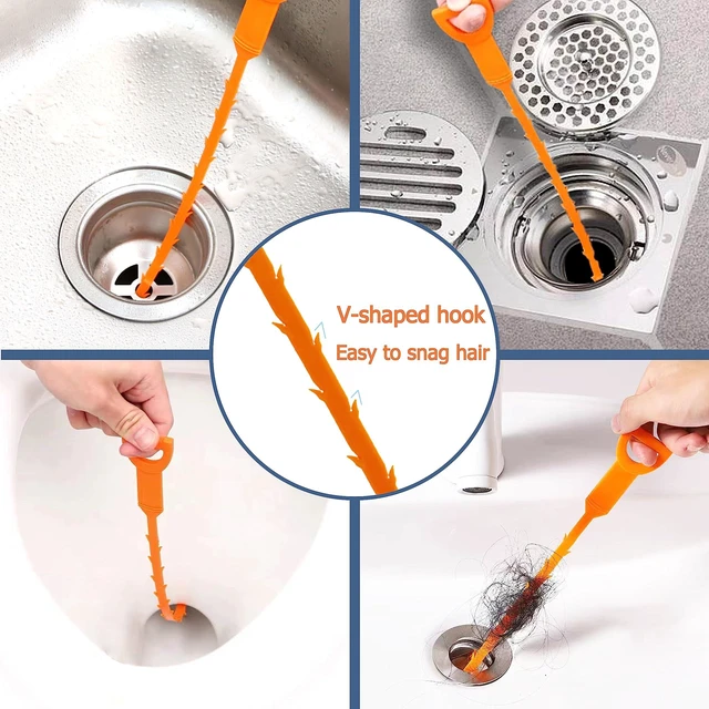 Alt view image 7 of 7 - 25 Inch Barbed Hook Drain Snake Hair Clog Remover, 8 Pack