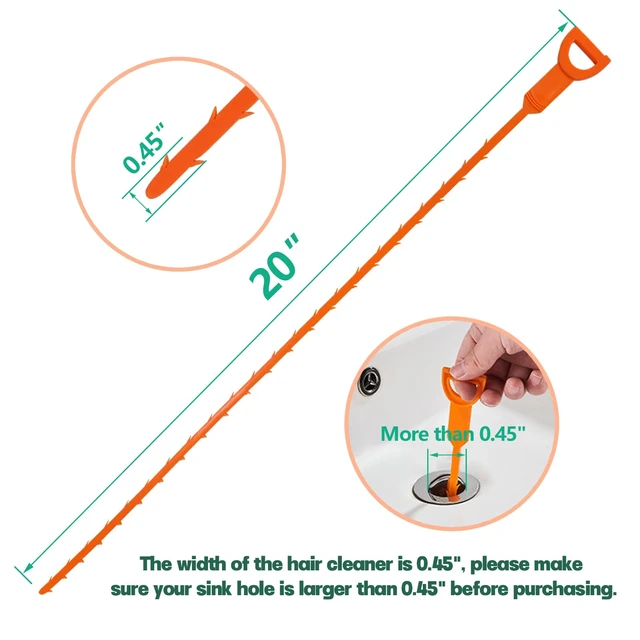 Alt view image 5 of 6 - Drain Snake Hair Clog Remover Tool, 4 Pack for Shower Sink Unclogger