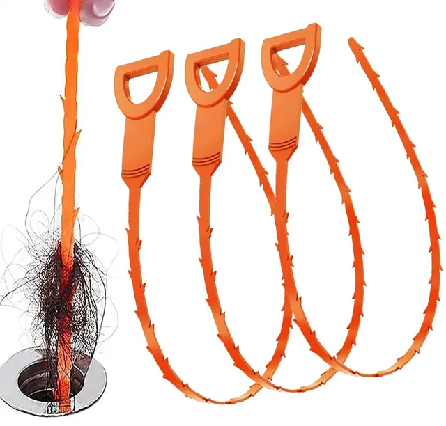 Main image of 3 Pcs 25in Drain Snake Hair Clog Auger Clog Remover
