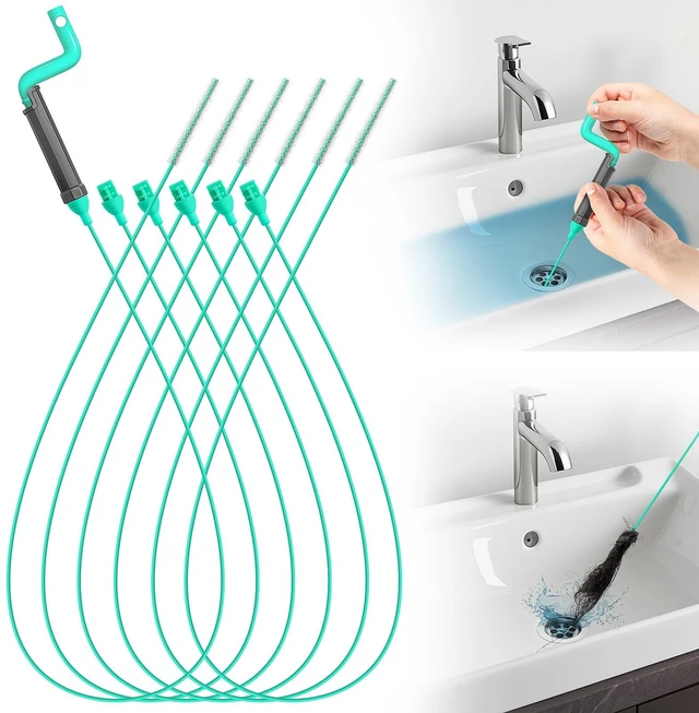 Main image of 6-Pack Drain Snake Hair Clog Remover Tool Set