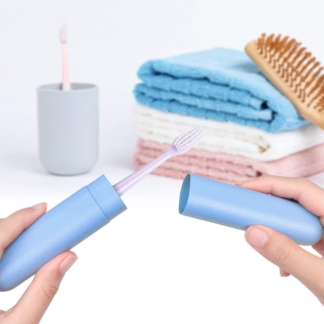 Alt view image 3 of 5 - Hooqict 4 Pack Plastic Travel Toothbrush Case Holder Protector Cover for Camping Home School Business