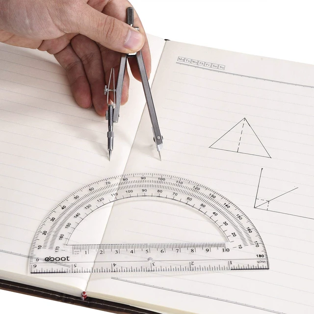 Alt view image 4 of 6 - EBOOT Drawing Compass and 6in Protractor Geometry Set, Clear