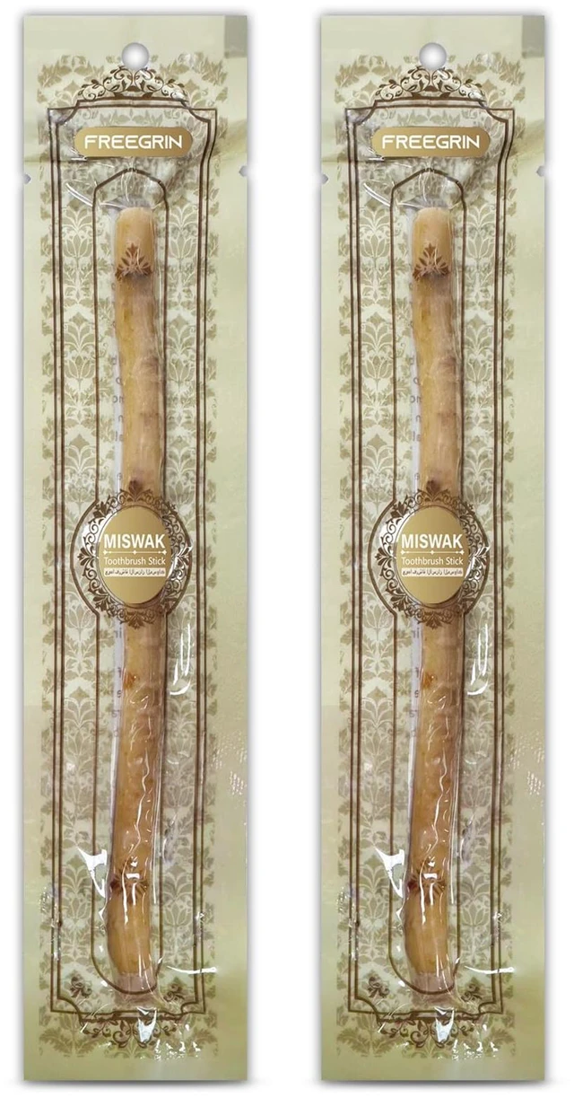 Main image of Miswak (Sewak) Sticks Pack of 2 - Vacuum Sealed Traditional Natural Toothbrush for Healthy Teeth, Gums and Fresh Breath
