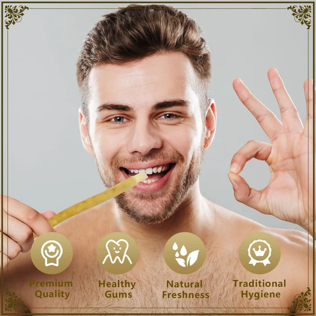 Alt view image 2 of 6 - Miswak (Sewak) Sticks Pack of 2 - Vacuum Sealed Traditional Natural Toothbrush for Healthy Teeth, Gums and Fresh Breath