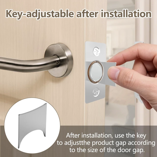 Alt view image 7 of 7 - Tonitrui Upgraded Strong Magnetic Door Catch, 2 Pack, Silver, for Closet Door and Top of Door