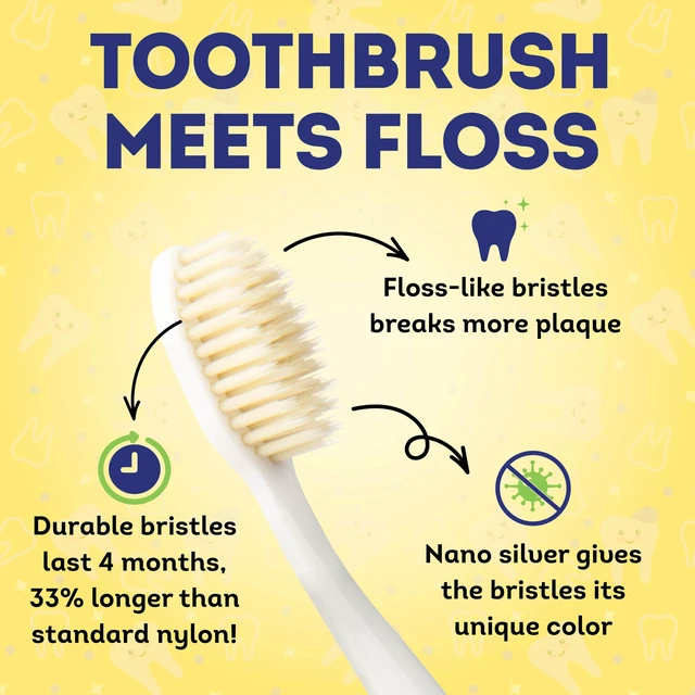 Alt view image 3 of 6 - MOUTHWATCHERS Kids Soft Flossing Manual Toothbrush Ultra Clean Pink