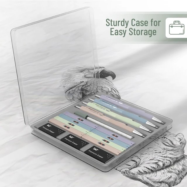 Alt view image 3 of 7 - Mr. Pen Pastel Mechanical Pencil Set, 4 Pack, with Lead Refills and Erasers