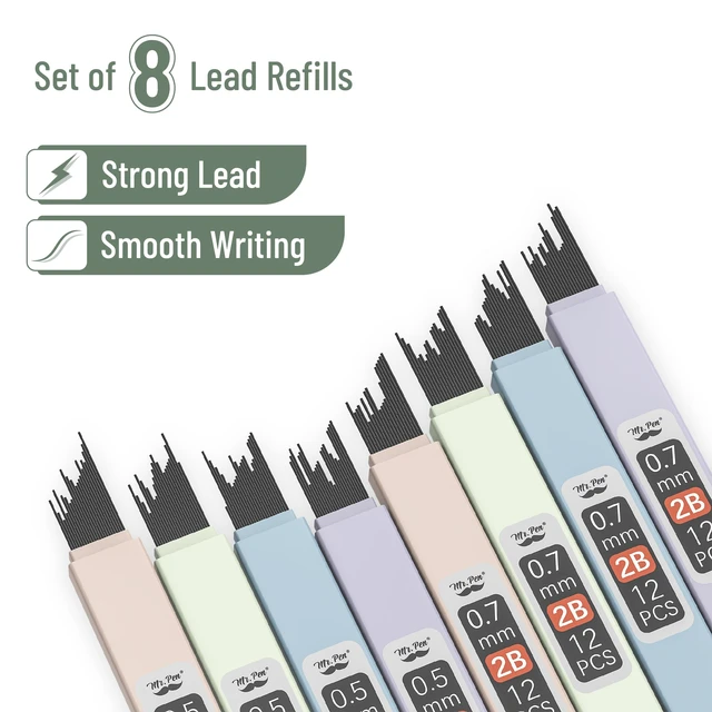 Alt view image 2 of 7 - Mr. Pen Pastel Mechanical Pencil Set, 4 Pack, with Lead Refills and Erasers
