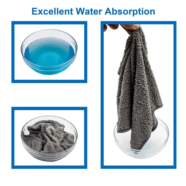 Alt view image 4 of 6 - FIXSMITH Microfiber Cleaning Cloth, Pack of 8, 12 x 16 in, Multi-Functional Highly Absorbent Lint-Free Streak-Free Cleaning Towels for Car Kitchen Home