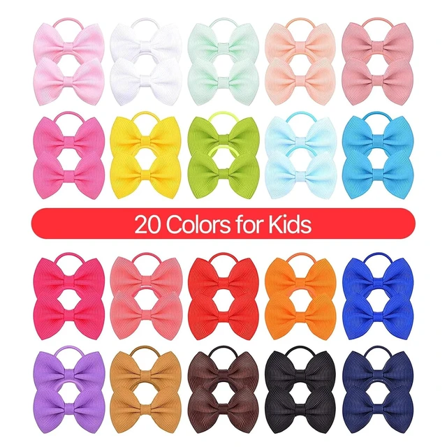 Alt view image 5 of 6 - Choicbaby 40PCS 2" Baby Hair Ties, Boutique Tiny Elastic Ponytail Rubber Bands for Baby Girls Infants Toddlers
