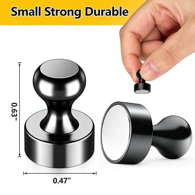 Alt view image 2 of 6 - 16 Pcs Strong Fridge Magnets, Magnetic Push Pins for Whiteboard Locker Kitchen Office