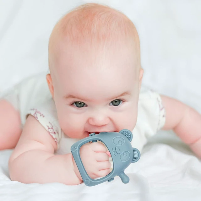 Alt view image 3 of 7 - Eascrozn Silicone Teething Mitten 3 Pack for Baby 3+ Months