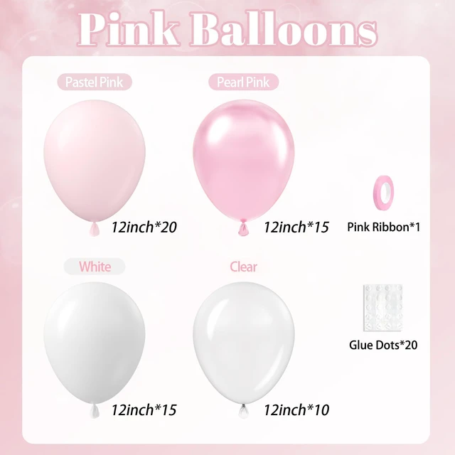 Alt view image 2 of 7 - 60pcs 12inch Pink and White Clear Pastel Pearl Balloons