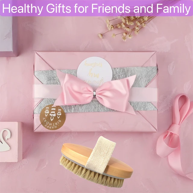 Alt view image 3 of 7 - 2 Pcs Natural Bristle Dry Brushing Body Brush, Exfoliating Bath Brush